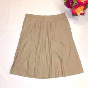 Michael Kors knee length khaki pleated skirt